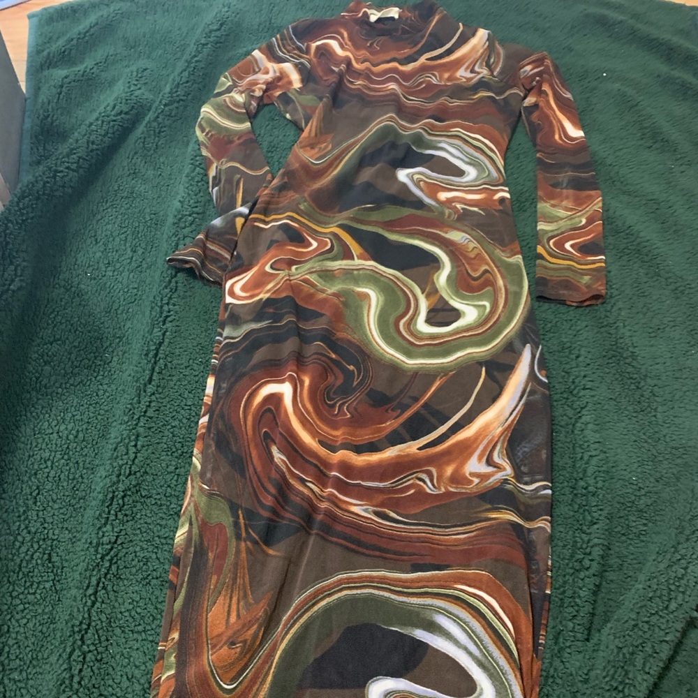 Brown midi dress